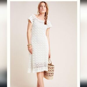 Anthropologie Brittania Crochet Midi Dress